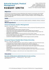 actuarial analyst resume samples