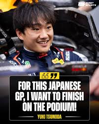 Young Yuki is ready to make huge showdown at Japanese GP 🪄 READ HERE:  https://firstsportz.com/f1-yuki-tsunoda-ambitious-target-red-bull-debut/  #JapaneseGP