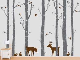 Birch Tree Wall Decal Canada Birch Forest Birch Trees Birch Trees Vinyl Birch Par Inaninstantart Birch Tree Wall Decal Woodland Animal Wall Art Tree Wall Decal