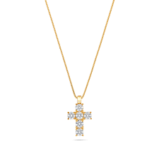 Gold-Kreuz-Halskette mit Diamanten