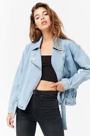 Forever 21 Denim Moto Jacket Denim Jacket Women Long Denim Jacket Clothes