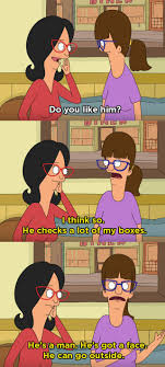 I'll start when teddy stays at the belchers apartment turned bed & breakfast and he gets stung by all the beetles. 17 Times Aunt Gayle Was The Single Best Part About Bob S Burgers