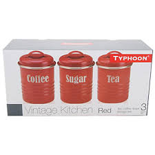 typhoon vintage kitchen red 3 canister