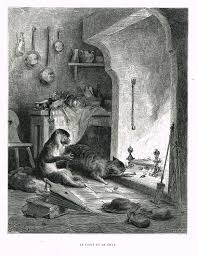 Le Singe Et Le Chat Fable De Jean De La Fontaine Illustree Par Gustave Dore Mas Estampes Anciennes Mas Antique Prints Illyustracii Gravyury