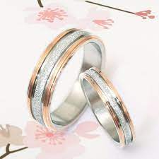 Any Size Handmade 14k Rose Gold Men Women Matching Wedding Engagement Anniversary Titanium Rings Set Wedding Rings For Women Bling Wedding Titanium Ring Set