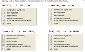 Exchange or metathesis) redox v redox nano, hci nacl+ hno, combination (synthesis. Solved Classify Each Of These Reactions A Single Reacti Chegg Cute766