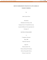 EROTIC BODIESEROTIC POLITICS IN LATIN AMERICAN WOMENS WRITING By Isabel  Asensio-Sierra Dissertation Submitted to the Faculty