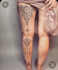 Mandala Back Leg In 2020 Leg Tattoos Women Henna Thigh Tattoo Thigh Tattoos Women