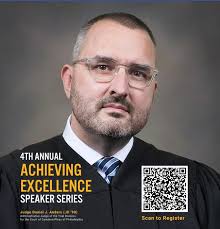 Don't miss this inspiring discussion with the Honorable Judge Daniel Anders  (JD '98) at Pitt Law's fourth annual Achieving Excellence Speaker Series!  Judge Anders will share insights from his groundbreaking legal career,
