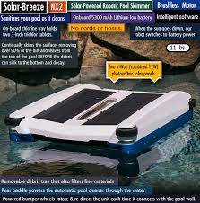 13 items found from ebay international sellers. Review Solar Breeze Nx2 Best Solar Powered Robotic Pool Cleaner Skimmer