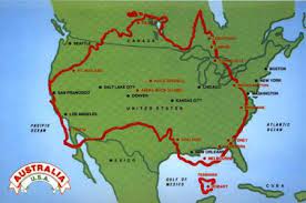 The name america is derived from that of amerigo vespucci. The Size Of Australia Vs Usa Australian Road Trip Little Island Australia Map