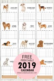 2019 Calendar And Life Planner Free Printables For Dog Lovers Calendar Printables Planner Calendar Free Printables