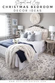 Take the cold out of the holiday season with indoor christmas decorations. Elegant Blue And White Christmas Bedroom Decor Ideas Setting For Four