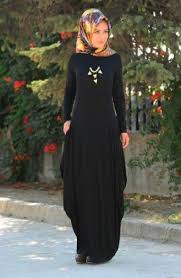 Siyah Tesettur Penye Elbise Modelleri Elbise Modelleri Moda Stilleri Elbise