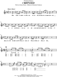 G7 ci sta un popolo di negri. Edoardo Vianello I Watussi Sheet Music Leadsheet In F Major Download Print Sku Mn0165126