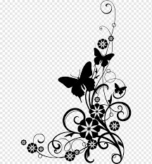 11 2 dulcimer herb blossom. Flower Black And White Corner Border Angle White Text Png Pngwing