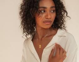 Dainty Name Tag Necklace With Box Chain • Initial Tag Necklace by  Caitlynminimalist • Gift for Her • NM74F62