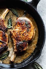 Pan Seared Pork Chops With Sage And Apple Cider Cream Sauce Cooking For Keeps In 2020 Juicy Pork Chops Pan Seared Pork Chops Seared Pork Chops