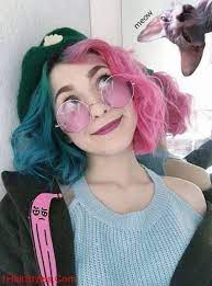 29 Ideas Hair Color Crazy Short Cotton Candy Half And Half Hair Crazy Hair Hair Color Crazy