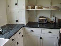 dark formica with white cabinets