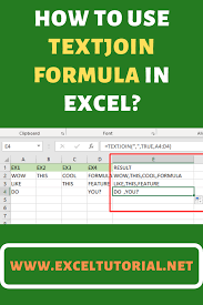 How To Use Textjoin Formula In Excel Excel Tutorials Excel Shortcuts Microsoft Excel Tutorial