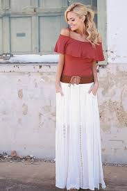 Just Wandering Maxi Skirt Ivory Womens Fashion Skirt Fashion Maxi Skirt Boho