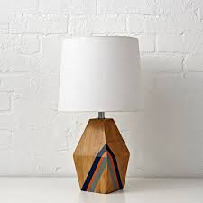 Shop Natural Color Blue Table Lamp A Bright Pop Of Color Really Helps To Bring Out The Natural Grain Of Wood It Also Helps T Diy Table Lamp Lamp Table Lamp