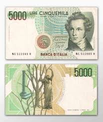 5 000 Lire Italia Lira Italiana Banconota Vecchie Foto Di Famiglia