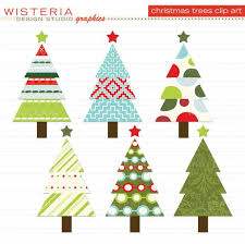 Christmas Trees Red Green Blue Ivory By Wisteriadesignstudio 5 00 Christmas Clipart Free Christmas Tree Clipart Holiday Christmas Tree