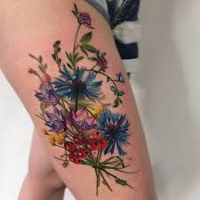 125 Best Flower Tattoos Designs Ideas And Meanings 2019 Guide Wildflower Tattoo Tattoos Bouquet Tattoo