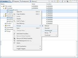 Debugging Variables In Hexadecimal With Eclipse Mcu On Eclipse
