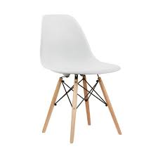 Mid Century Slope Chair In White Side Chairs Dining Side Chairs Dining Chairs