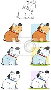 Welcome to the official fat dog mendoza channel! Fat Dog Sitting Cartoon Maskottchen Characters Collection Wandsticker Hunde Treu Kragen Myloview De