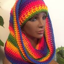 Crochet Beanie Hat and Cowl Set in Asexual Pride Colors Pink Blue and  White, LGBTQ Pride Winter Wear, Winter Set Hat Gloves Scarf Cowl