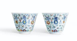 Cup Sotheby S I A Fine Pair Of Doucai Cups With Lanca Characters And Lotus Marks And Period Of Yongzheng Chinese Ceramics Chinese Pottery Porcelain Art