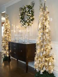 Step Into These Celebrity Home Makeovers For The Holidays Skinny Christmas Tree Elegant Christmas Fun Christmas Decorations