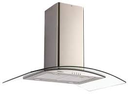 Ghi9100ix Hotte Ilot Verre Galbe 90 Cm Verre Inox Produits Glem Gas