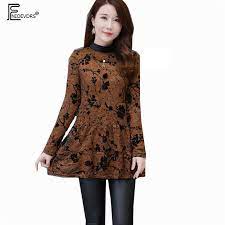 Pada kesempatan ini kita akan. Musim Dingin Dasar Beludru Hangat Baju Atasan Wanita Lengan Panjang Desain Setengah Berleher Tinggi Perut Peplum Bunga Vintage Renda Tunik Blus Panjang Blus Aliexpress