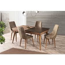 Wooding açılabilir 8 kişilik yuvarlak ceviz yemek masası. Evistro Ortadan Acilir Salon Yemek Masasi Ceviz 6 Adet Fiyati