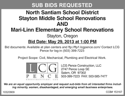 Ran by a dedicated individual. Lcg Pence Construction Llc Is Requesting Sub Contractor Bids For North Santiam School District Stayton Middle School Renovations And Mari Lynn Elementary School Renovations Stayton Oregon Bids Are Due May 29 2013 At 1 00 Pm