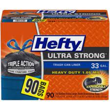 Hefty ultra strong trash bags, multipurpose, white p. Hefty Ultra Strong 33 Gallon Trash Bags 90 Ct Sam S Club