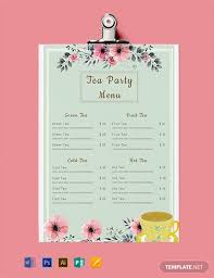 Well, a birthday is a day we all desire for and we want it to be better and memorable than the last one. Tea Party Menu Template Free Psd Illustrator Word Apple Pages Publisher Template Net