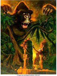 King kong is an original painting in oil, acrylic, ink, and silver leaf on canvas, by ashley mayel. Sanjulian Manuel Perez Clemente King Kong Painting Original Art Lot 92292 Heritage Auctions