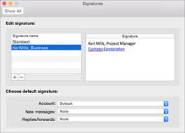 In outlook for mac, click on outlook > preferences > signatures, choose your signature, and click on. Change Or Update An Email Signature In Outlook For Mac Outlook For Mac