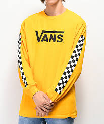 Vans Classic Checkered Gold Long Sleeve T Shirt