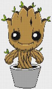 Baby Groot Ultimate Chibi Cross Stitch And Plastic Canvas Disney Cross Stitch Patterns Cute Cross Stitch Disney Cross Stitch