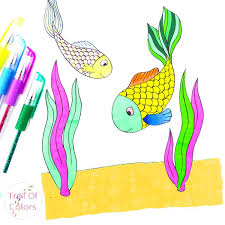 Illustration of a fierce dinosaur with rocks. Fish Coloring Page For Kids Trail Of Colors