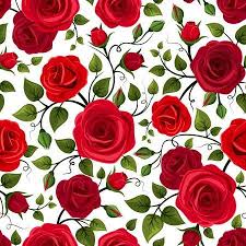Seamless Pattern With Red Roses Vector Illustration Red Roses Flower Phone Wallpaper Flowery Wallpaper