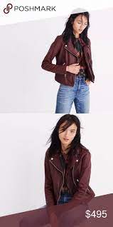 Madewell Washed Leather Jacket In Dark Cabernet Washed Leather Jacket Washed Leather Leather Jacket
