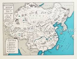 1930 S Map Of China Billeder Malerier Fotos